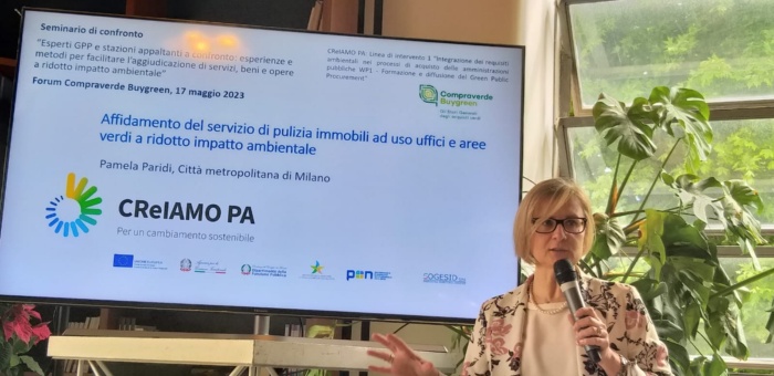 Pamela Paridi del Dipartimento Appalti e contratti di CMM interviene al Forum Buygreen