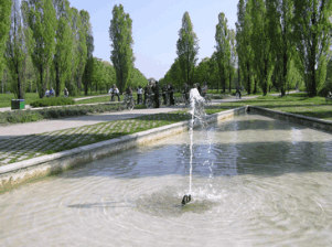 La fontana al centro del Parco Nord