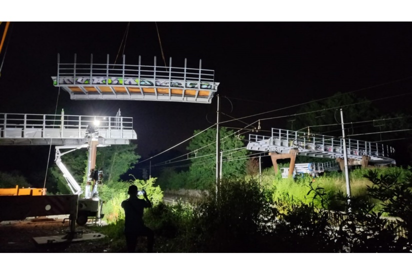 Installata l'ultima parte della passarella ciclopedonale a Palazzolo