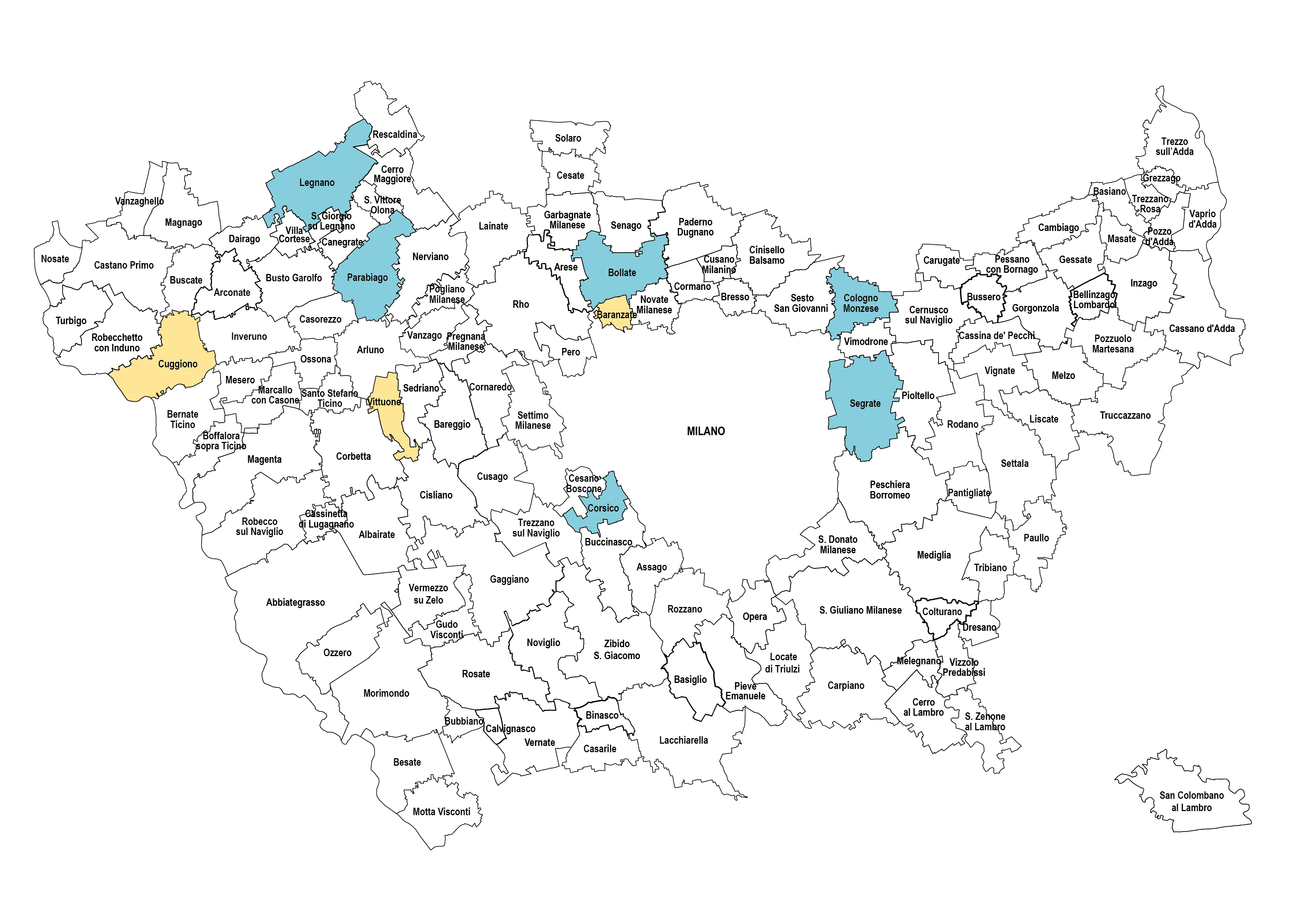 Mappa Comuni votanti 2020